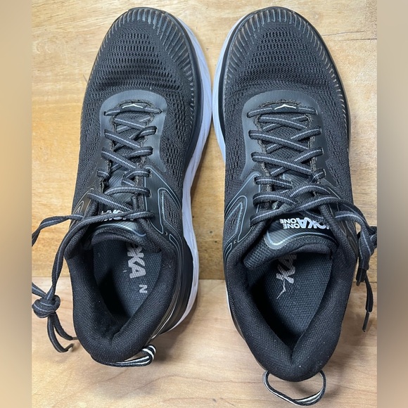 Hoka One One Bondi 7 CUSHIONED Womens Size 8 Running Shoes Sneakers Black - Picture 7 of 12